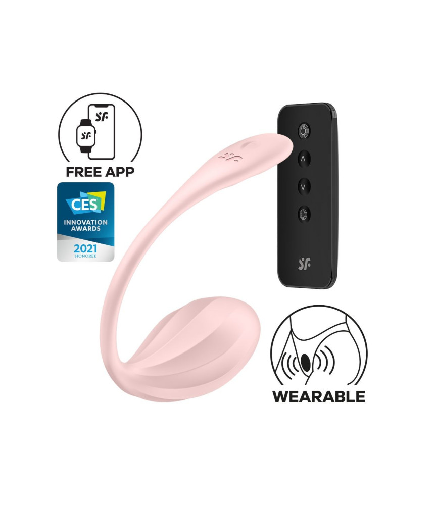 Oeuf vibrant télécommandé rose Ribbed Petal Satisfyer - CC597861